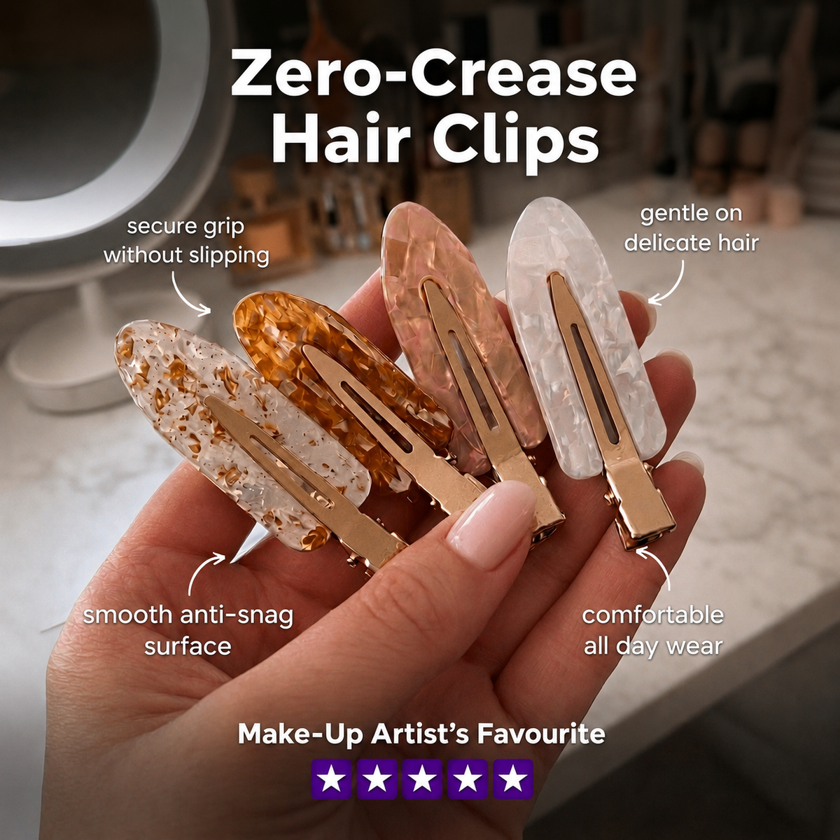 ManeRowe Smooth Hair Clips - 4 pack